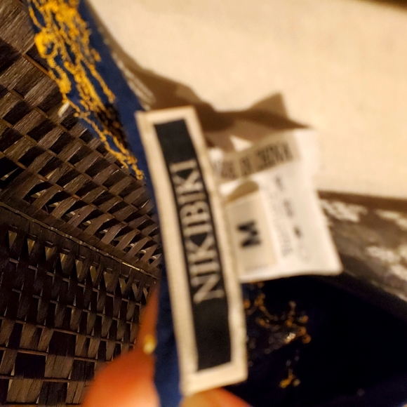 Juniors Navy & Gold Lace & chiffon dress size Med - Picture 6 of 7